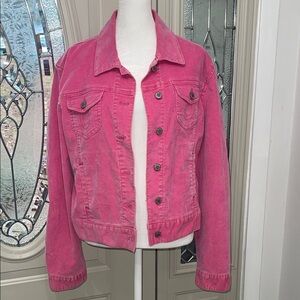 GAP Women's Vibrant Pink Corduroy Denim Style XL Jacket
